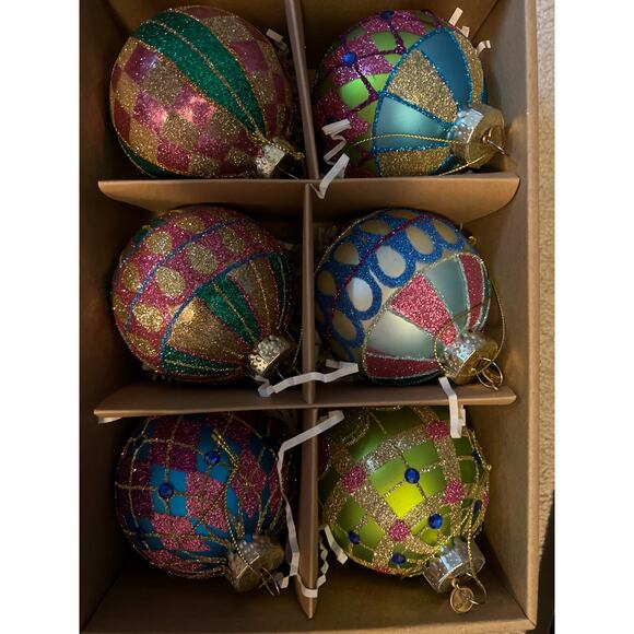 NWT Patience Brewster Glass Ornaments from the Paradise Collection-set of 6 - Picture 1 of 3